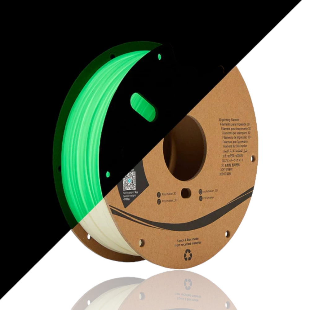 PLA PolyLite 1kg Glow In The Dark (Brilha no escuro) Green - Polymaker – LINHA ANTIGA (Consultar Descrição) - Image 7