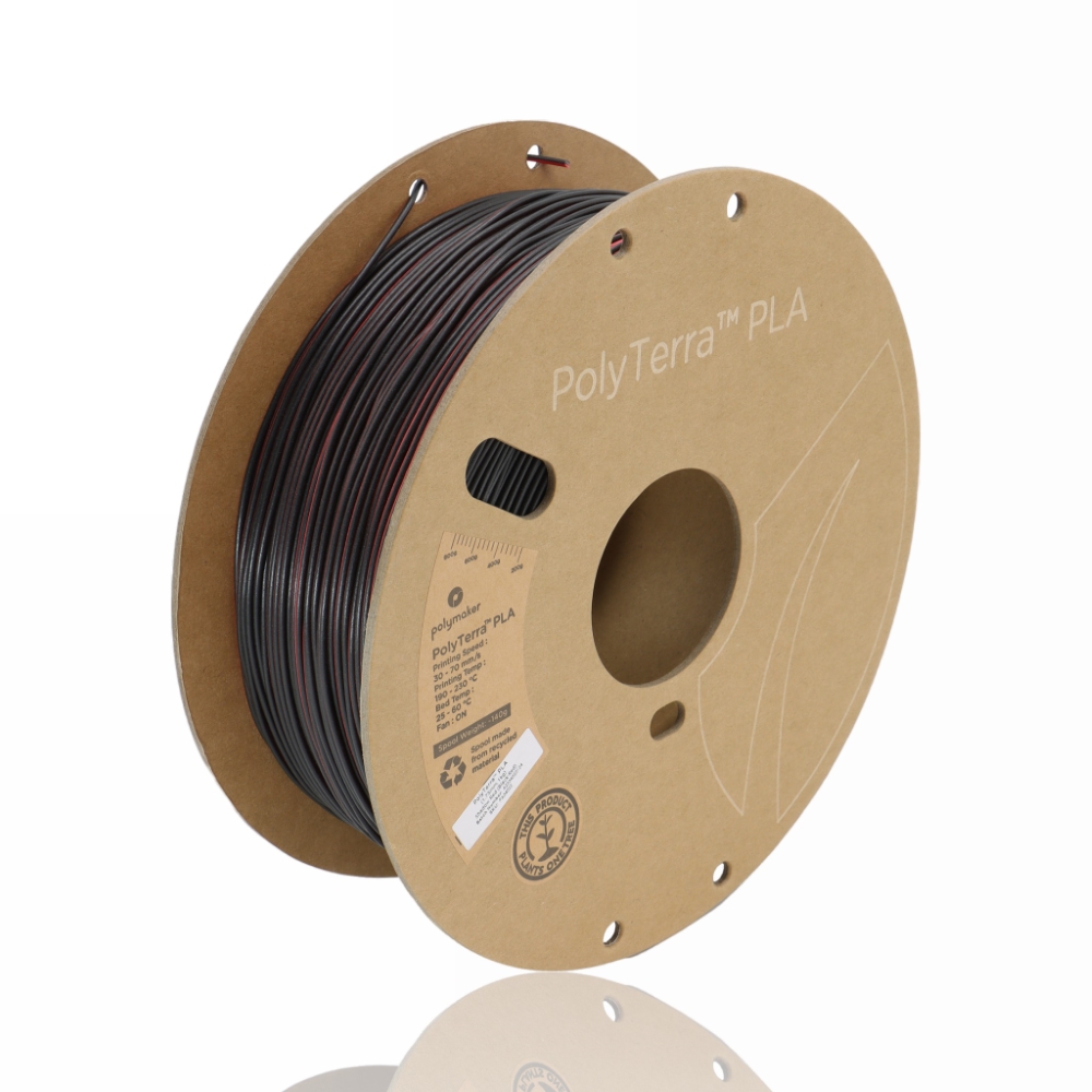 PLA Dual-Color Polyterra 1kg Shadow Red (Black-Red) - Polymaker – LINHA ANTIGA (Consultar Descrição)
