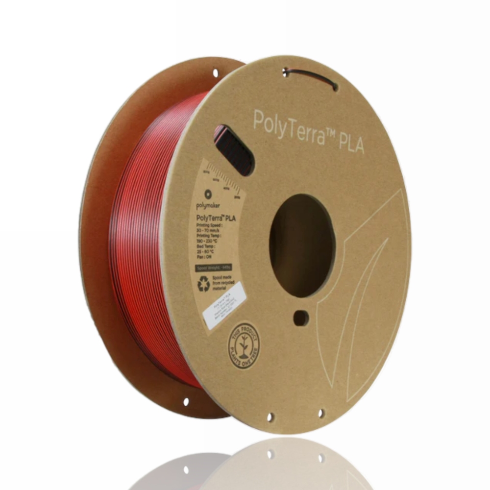 PLA Dual-Color Polyterra 1kg Shadow Red (Black-Red) - Polymaker – LINHA ANTIGA (Consultar Descrição) - Image 2