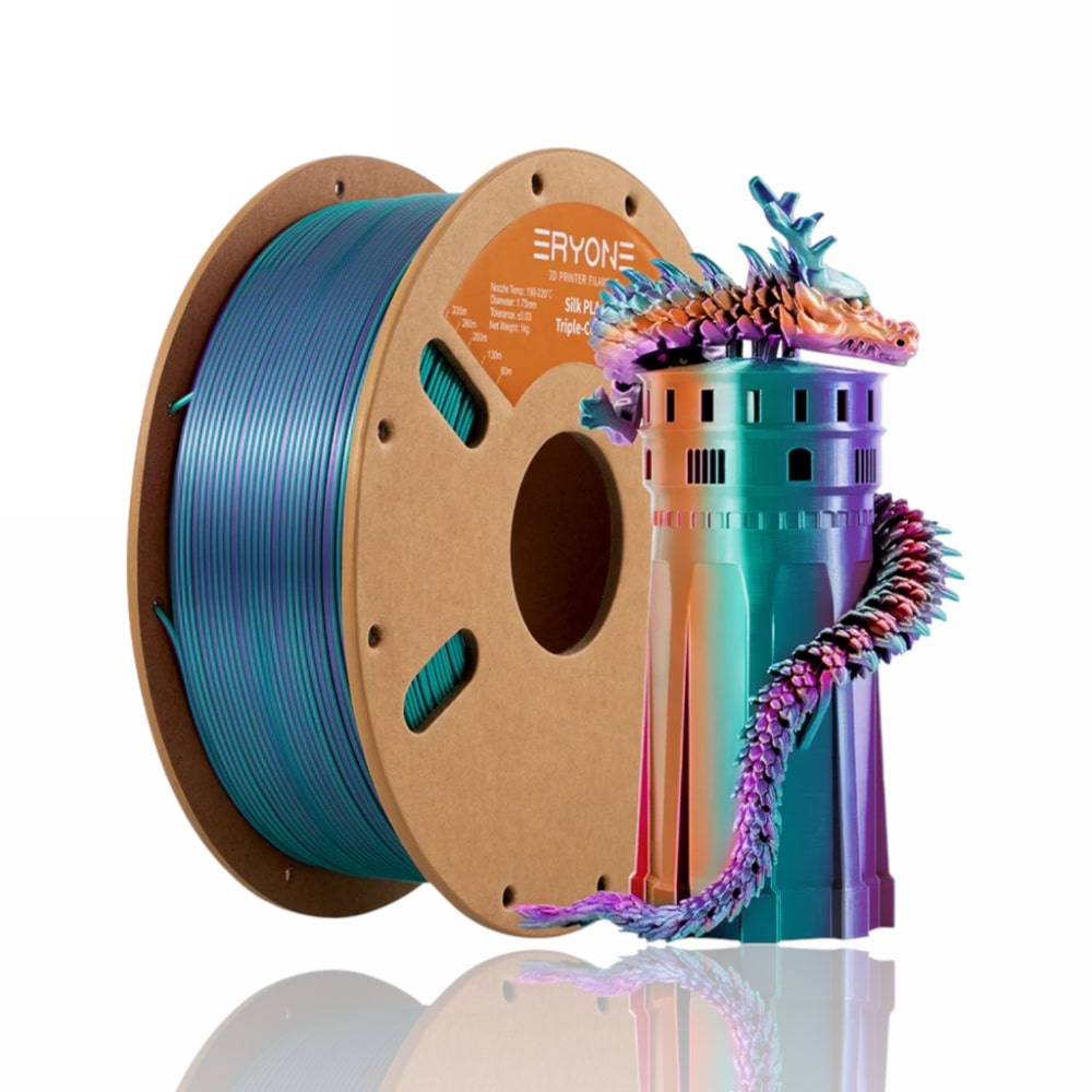 PLA Silk Tri-Color 1kg (Purple + Blue Green + Burnt Orange) - ERYONE