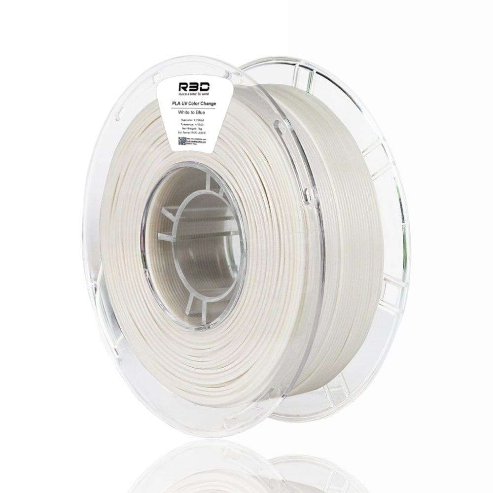PLA UV Color Change 1kg White to Blue - R3D