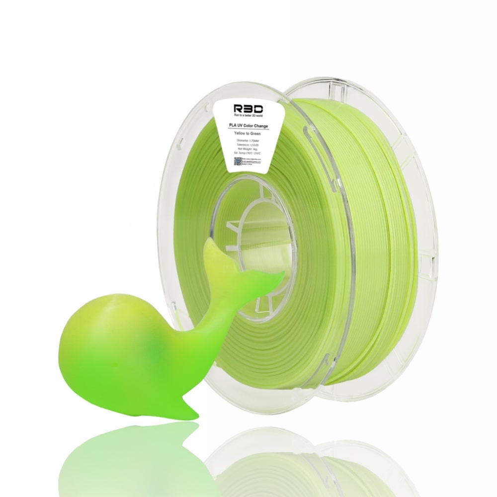 PLA UV Color Change 1kg Yellow to Green - R3D