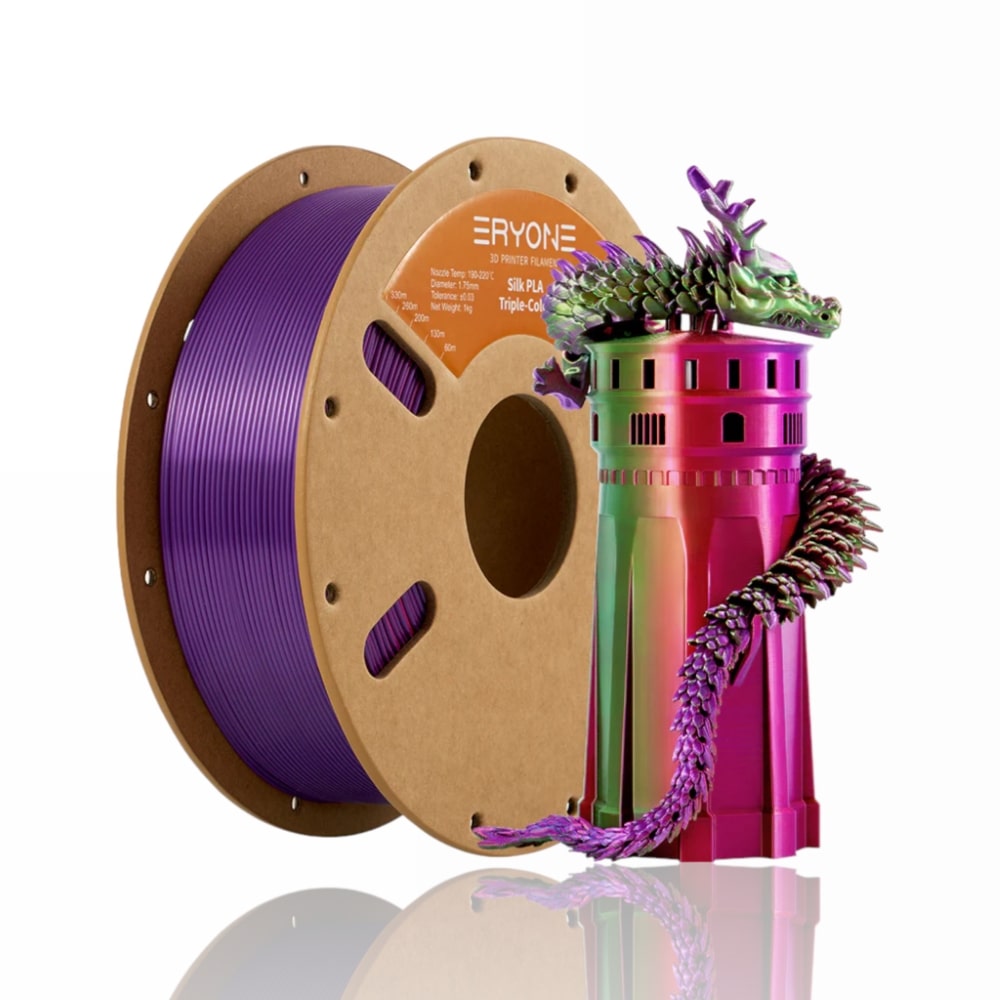 PLA Silk Tri-Color 1kg (Red + Purple + Green) - ERYONE