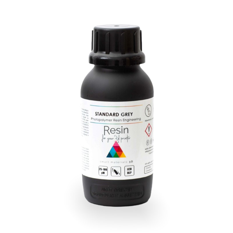500ml Resina Impressão 3D LCD e DLP UV Standard Grey - Smart Materials 3D