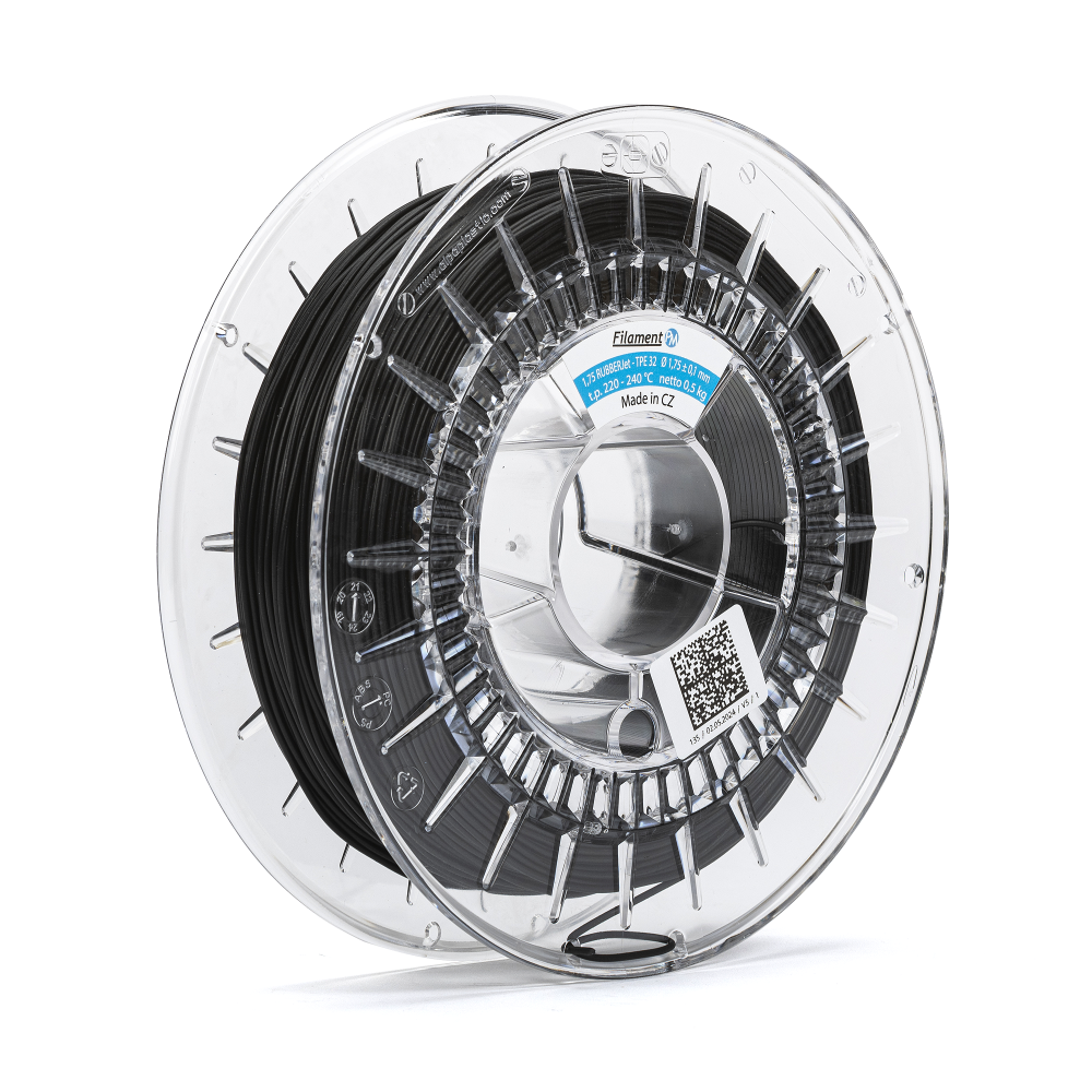 TPE 32 81A 500g RUBBERJET FLEX BLACK ( Menos macio ) - Filament PM