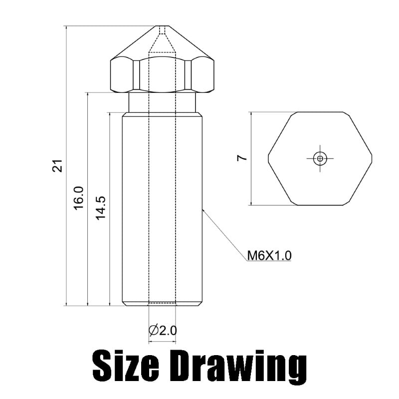 0.4mm B-SERIES PREMIUM Aço Inox Steel Nozzle Volcano (compatível com E3D Tevo Tarantula, Artillery Sidewinder) - AIMSOAR - Image 5