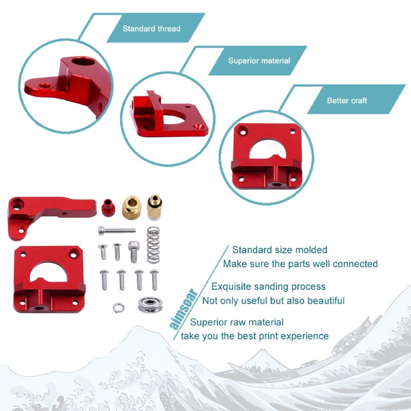 Extrusor Creality de Metal Vermelho para tubo PTFE (Extruder compatível com bowden CR10S-PRO, MAX, CR-10, Ender ) - AIMSOAR - Image 4