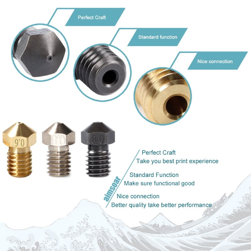0.4mm B-SERIES PREMIUM Latão Nozzle V6 (compatível com E3D ) - AIMSOAR - Image 6
