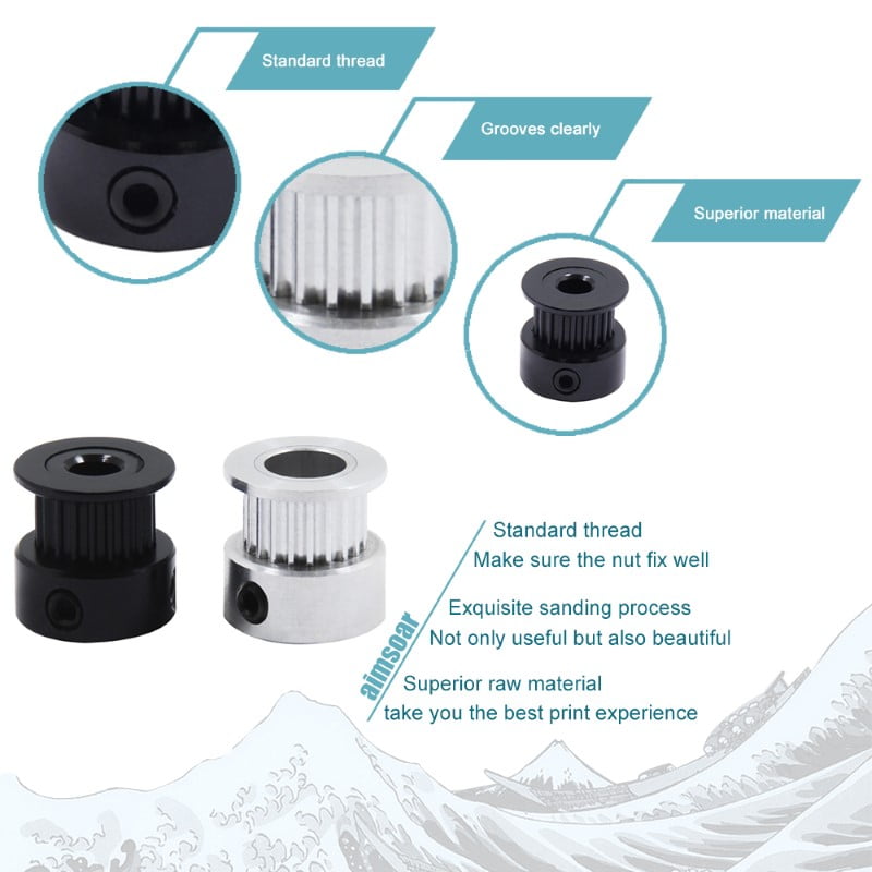 Polia para Correia GT2 16 Dentes 14mm 5mm Furo Alumínio ( GT2 timing belt pulley) - AIMSOAR - Image 5