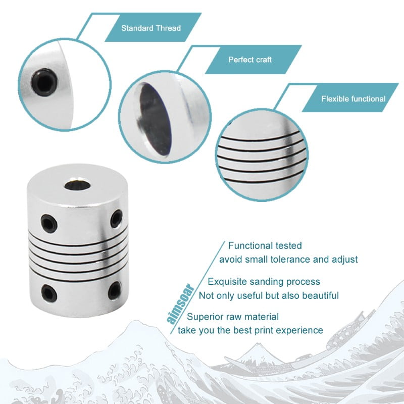 União Elástica Acoplador Flexível  6mm 10mm Alumínio ( Flexible coupling 6mmX10mmx25mm ) - AIMSOAR - Image 6